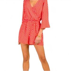 Red & White Polka Dot Romper Francesca's Collections